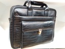 CROCODILE PATTERN LEATHER LAPTOP BAG