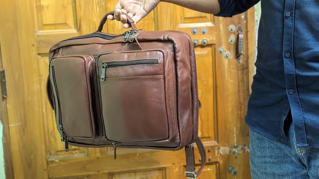 Handmade Cow  Leather Men's Backpack