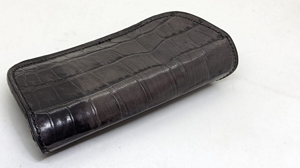 Handmade Cow Leather Crocodile Glasses Case