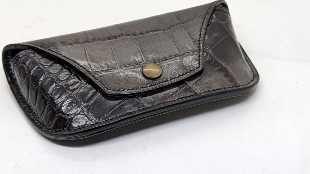 Handmade Cow Leather Crocodile Glasses Case