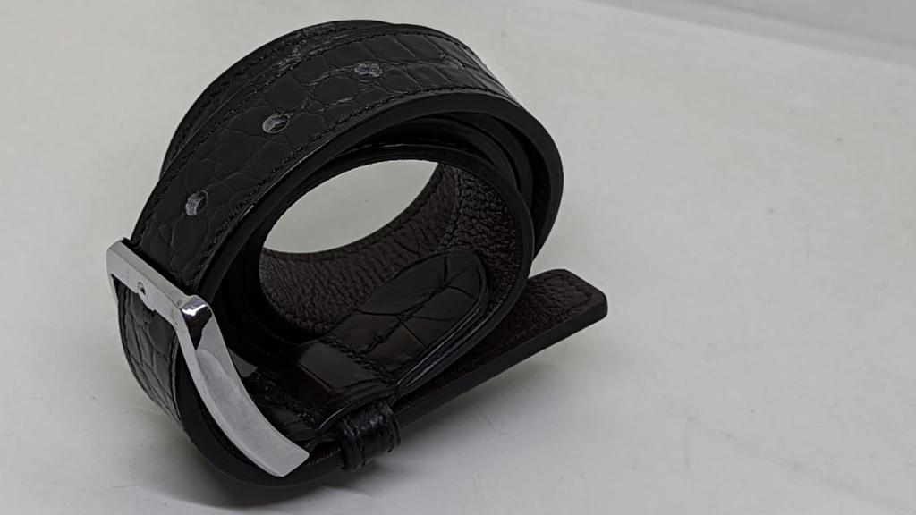 HANDMADE PROCESSED COW LEATHER BELT-Black