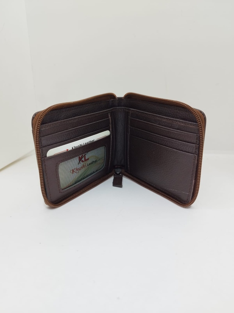 Pure Leather Zipper Wallet