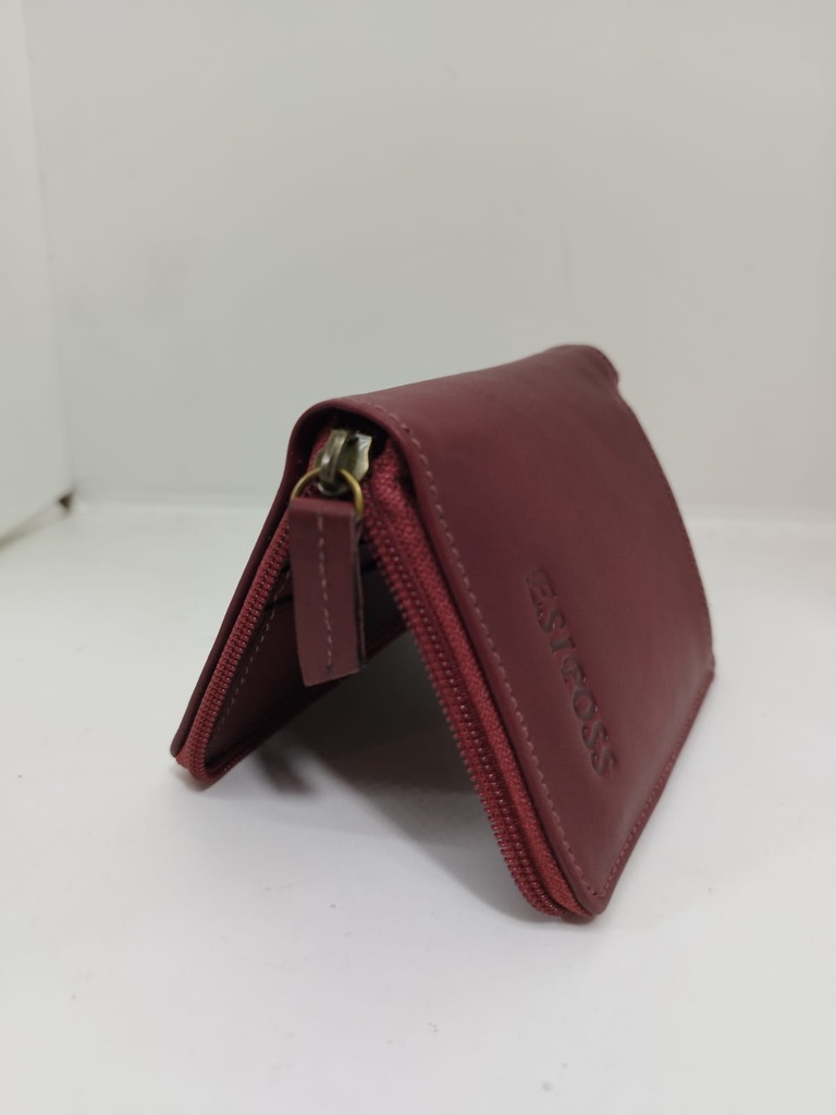 Pure Leather Zipper long Wallet