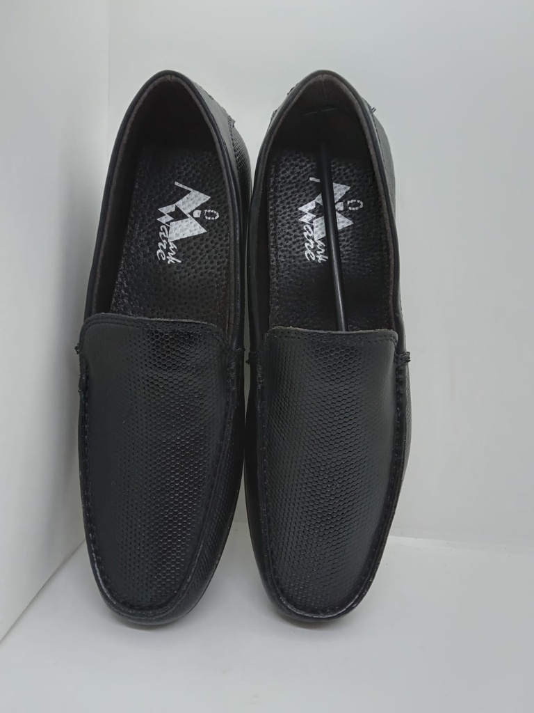 Pure Leather Mesh Design Loafer Shoes