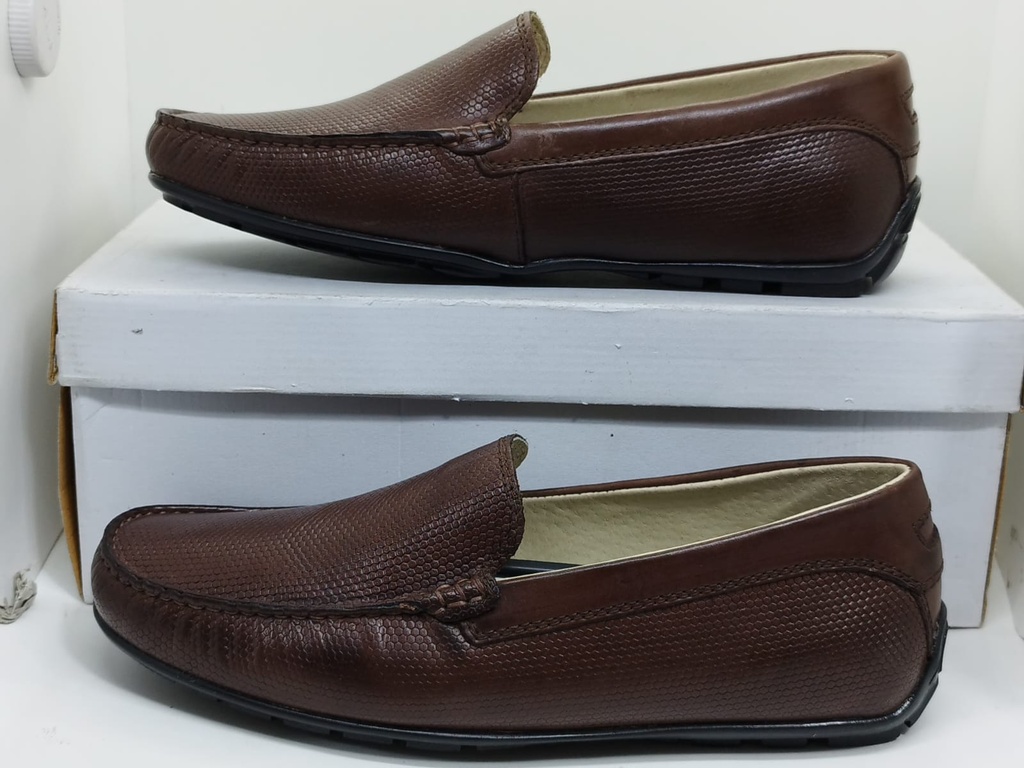 Pure Leather Mesh Design Loafer Shoes