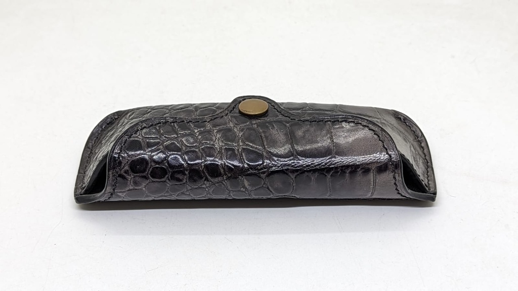Cow Leather Glasses Case-Black