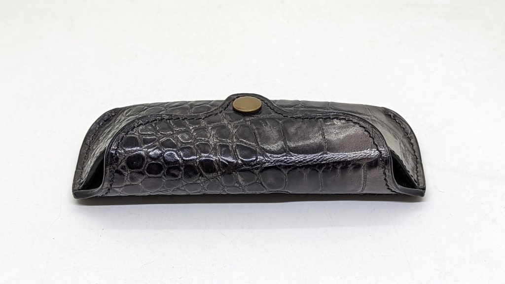 Cow Leather Glasses Case-Black